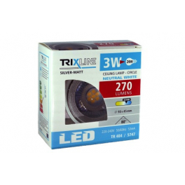 TR 404 3W 240lm 4200K ezüst kerek spot lámpa 90x45mm